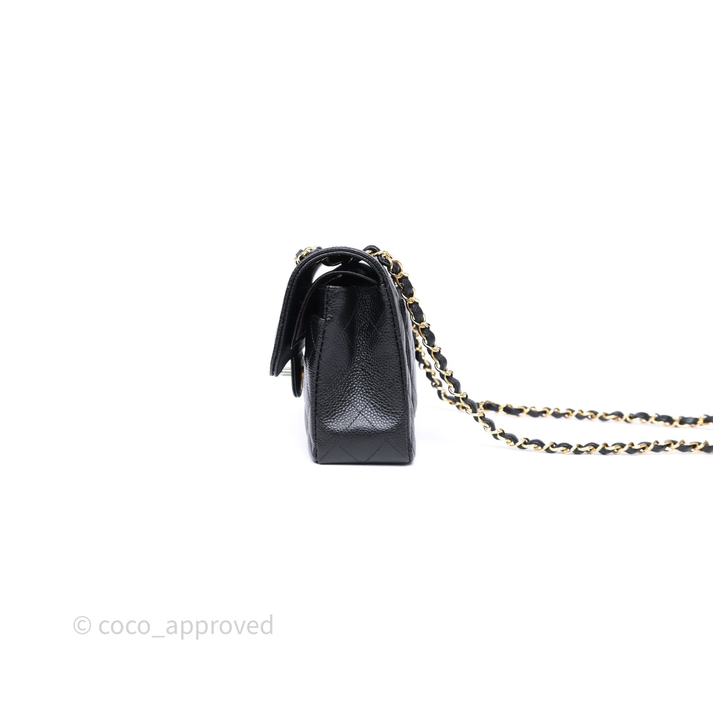 Chanel Small Classic Flap Quilted Black Caviar Gold Hardware