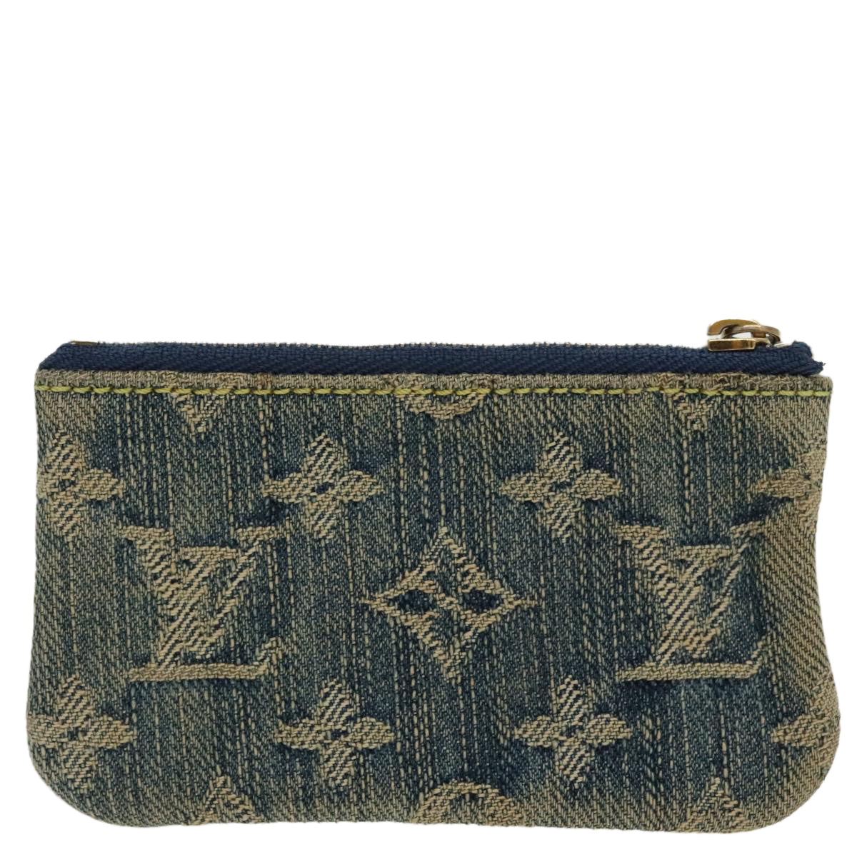 LOUIS VUITTON Monogram Denim Pochette Cles Coin Purse Blue M95343 96553