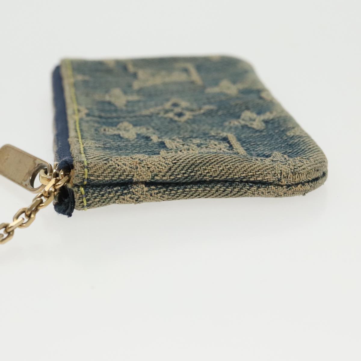 LOUIS VUITTON Monogram Denim Pochette Cles Coin Purse Blue M95343 96553