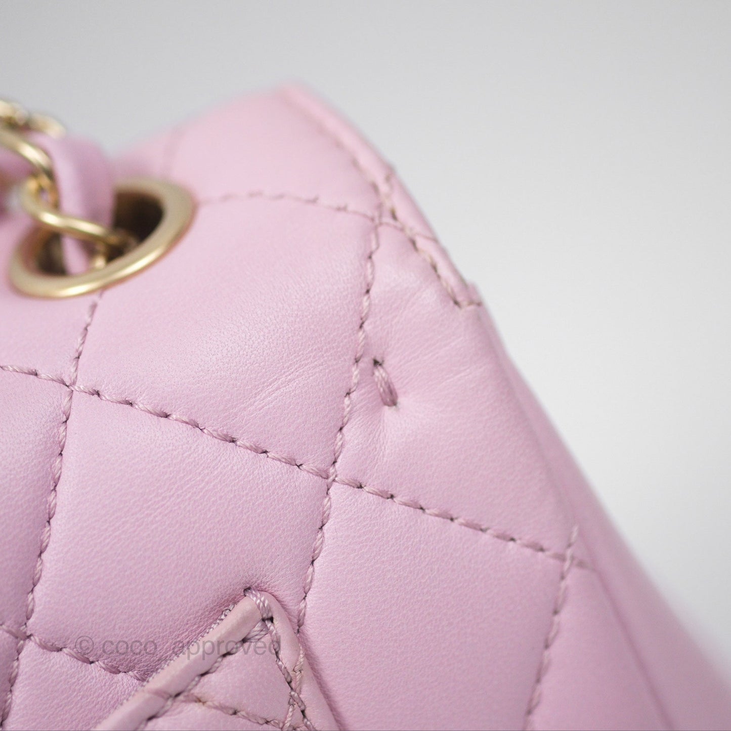 Chanel Quilted Flap Bag Pink Lambskin Aged Gold Hardware