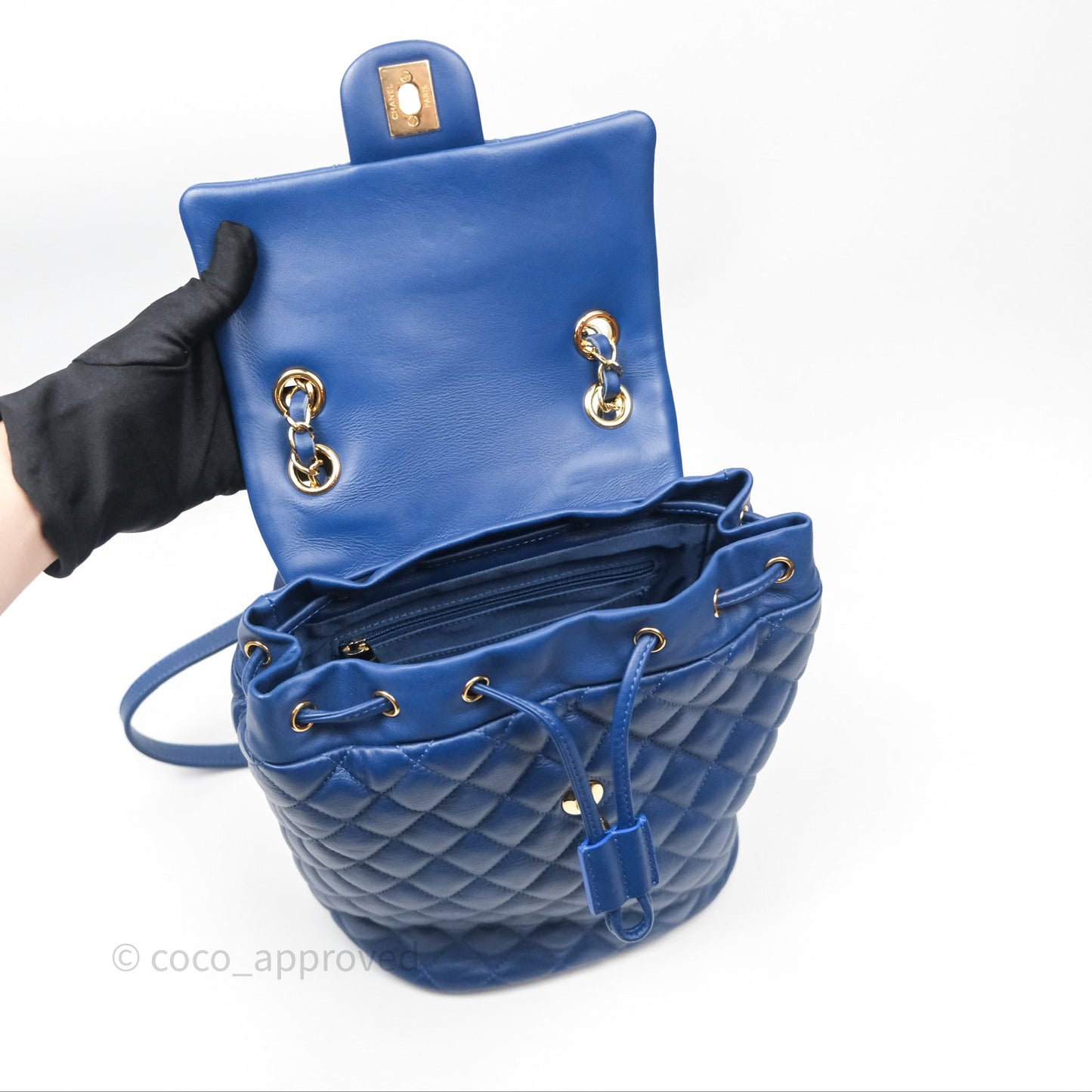 Chanel Quilted Small Urban Spirit Backpack Calfskin Navy Gold Hardware