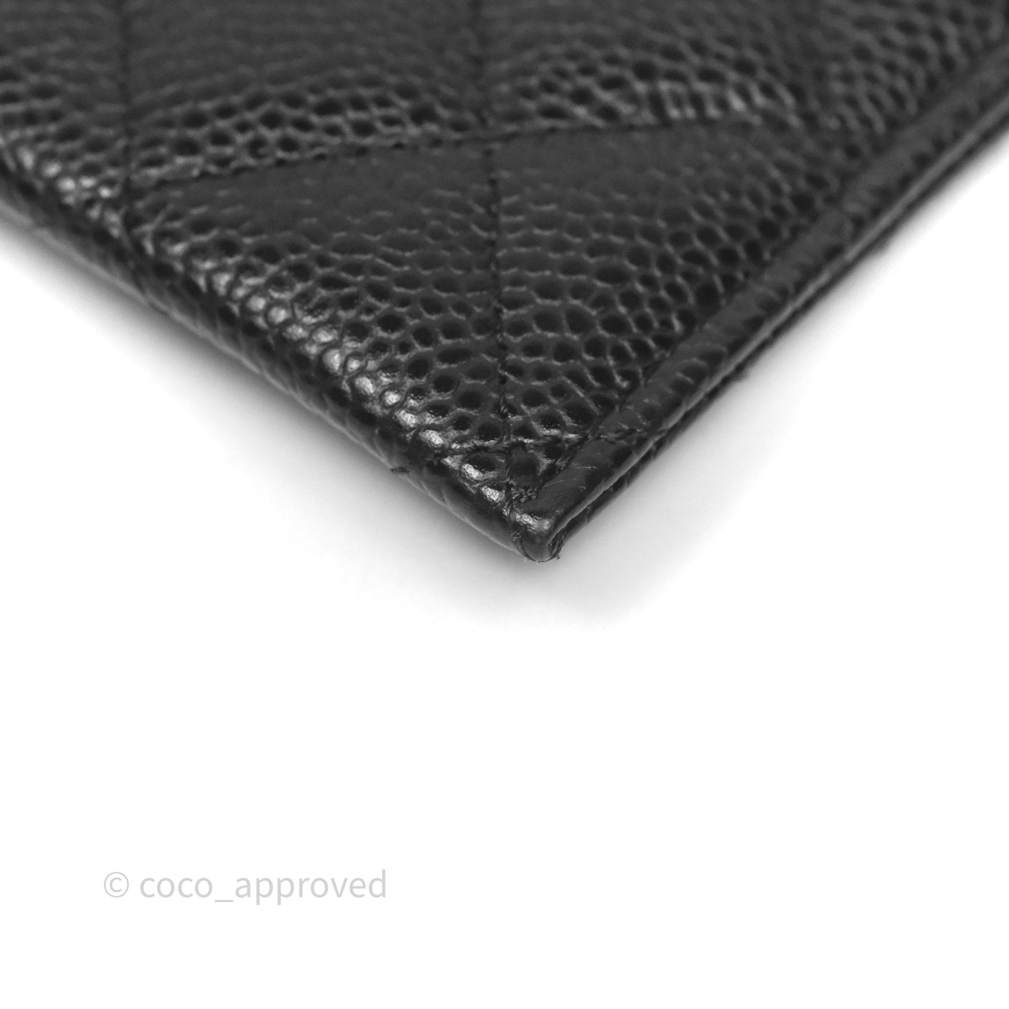 Chanel Classic Flat Card Holder Black Caviar Gold Hardware