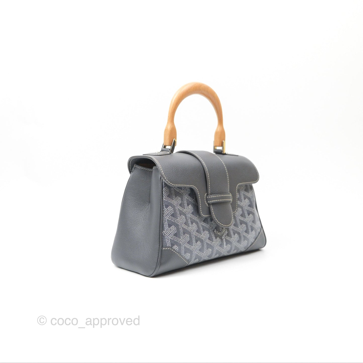Goyard Saïgon Mini Bag Chevroches Calfskin Grey Silver Hardware