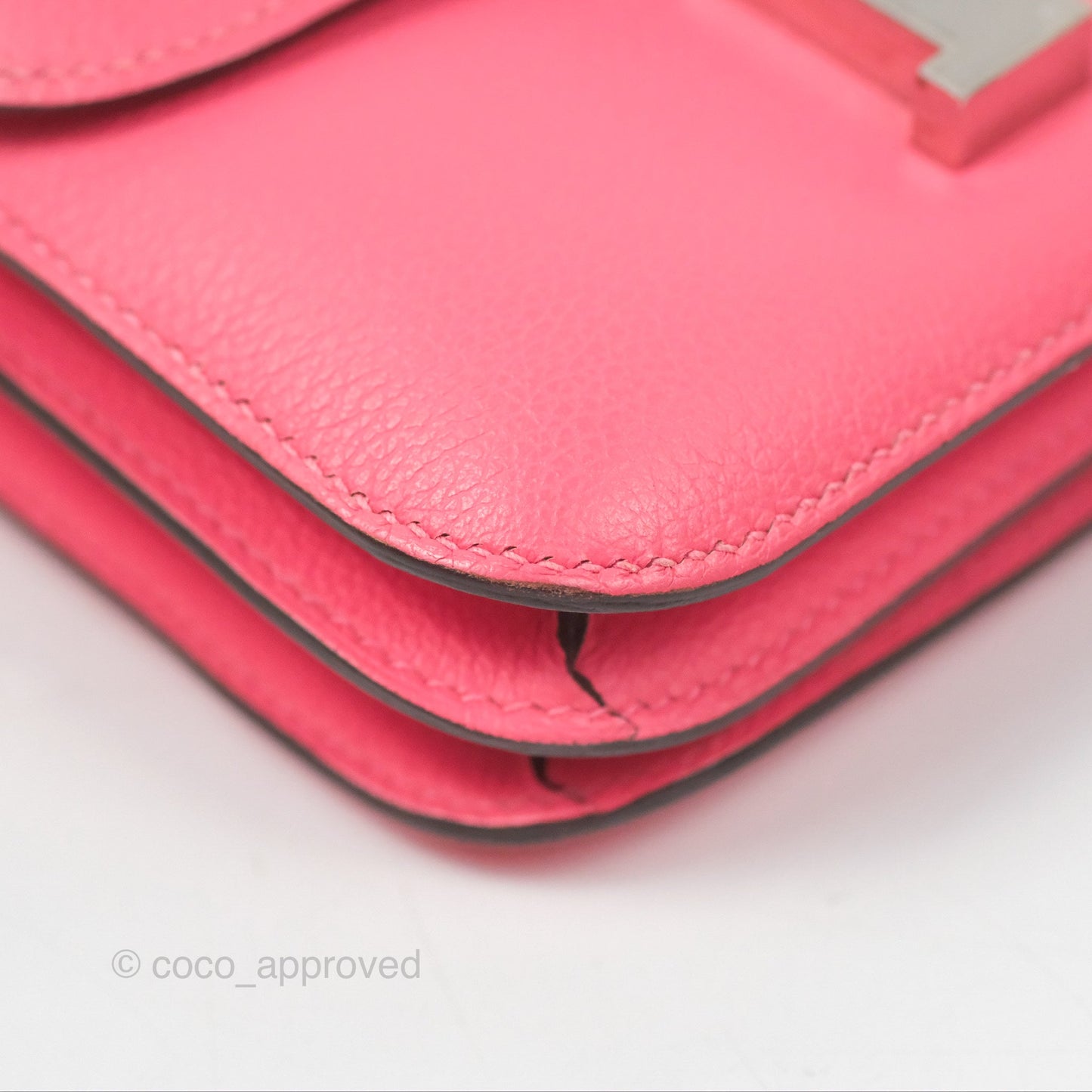 Hermès Constance Mini 18 Rose Azalee Evercolor Palladium Hardware