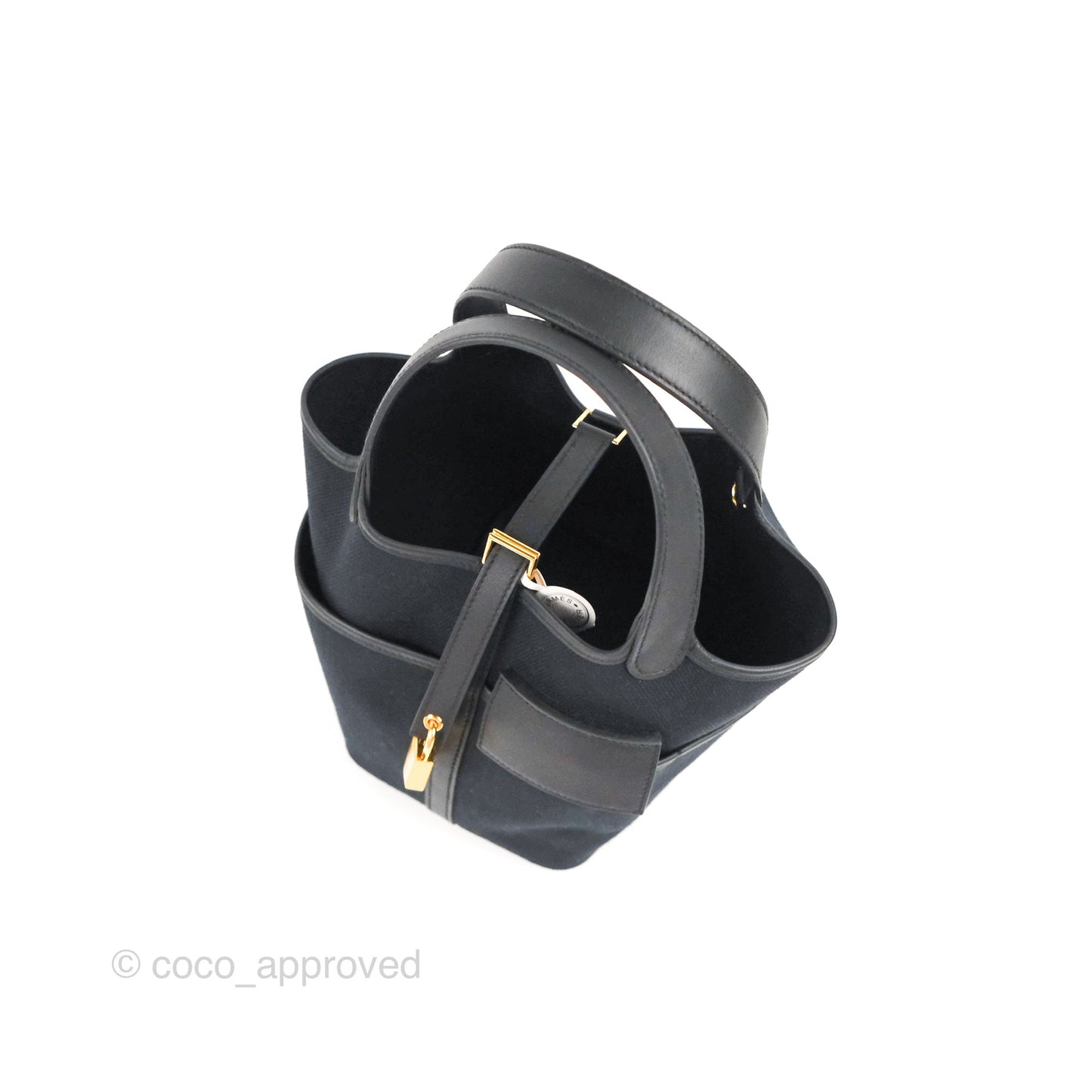 Hermes Picotin Lock 18 Cargo Pockets Black Gold Hardware