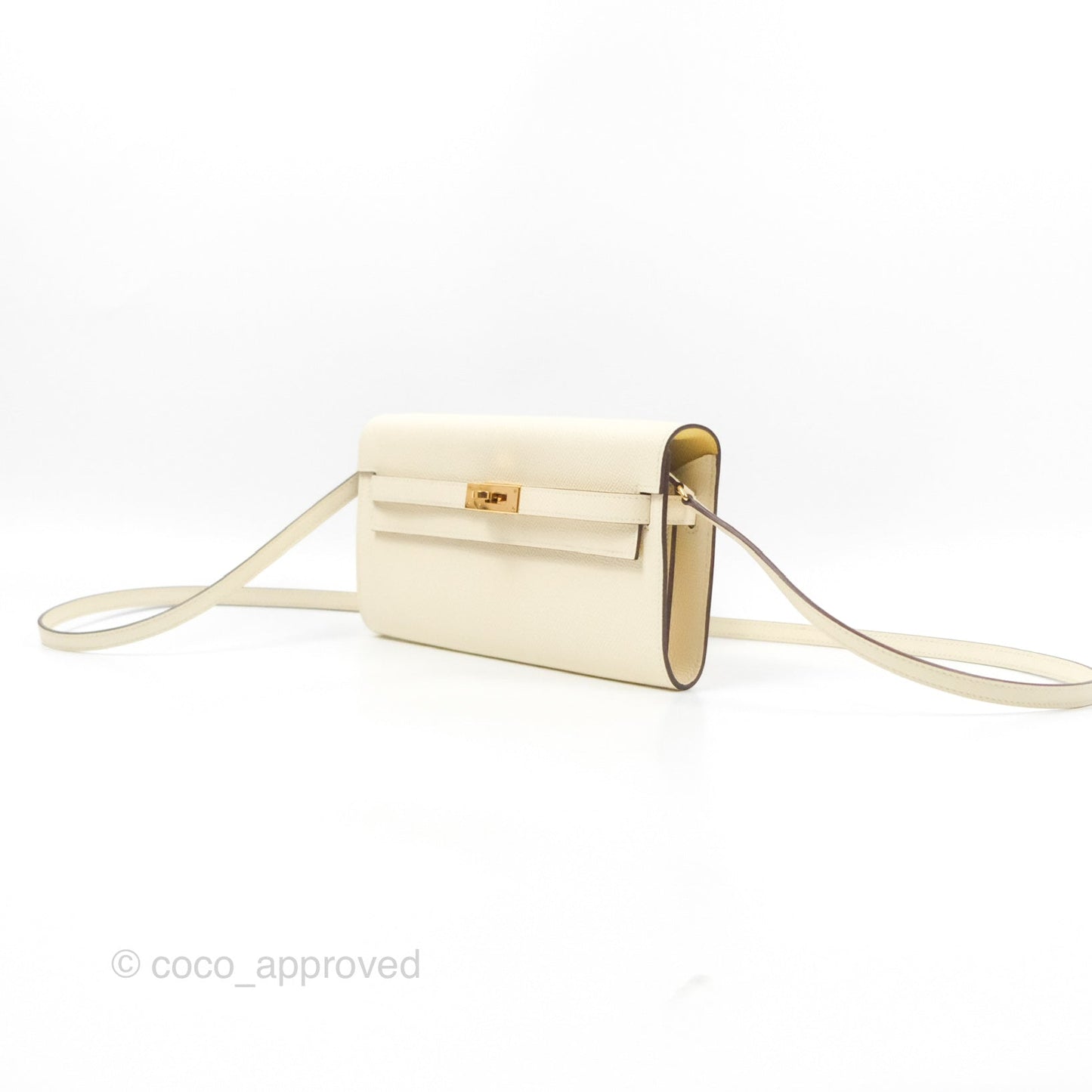 Hermès Kelly To Go Wallet Nata / Jaune Poussin Epsom Gold Hardware