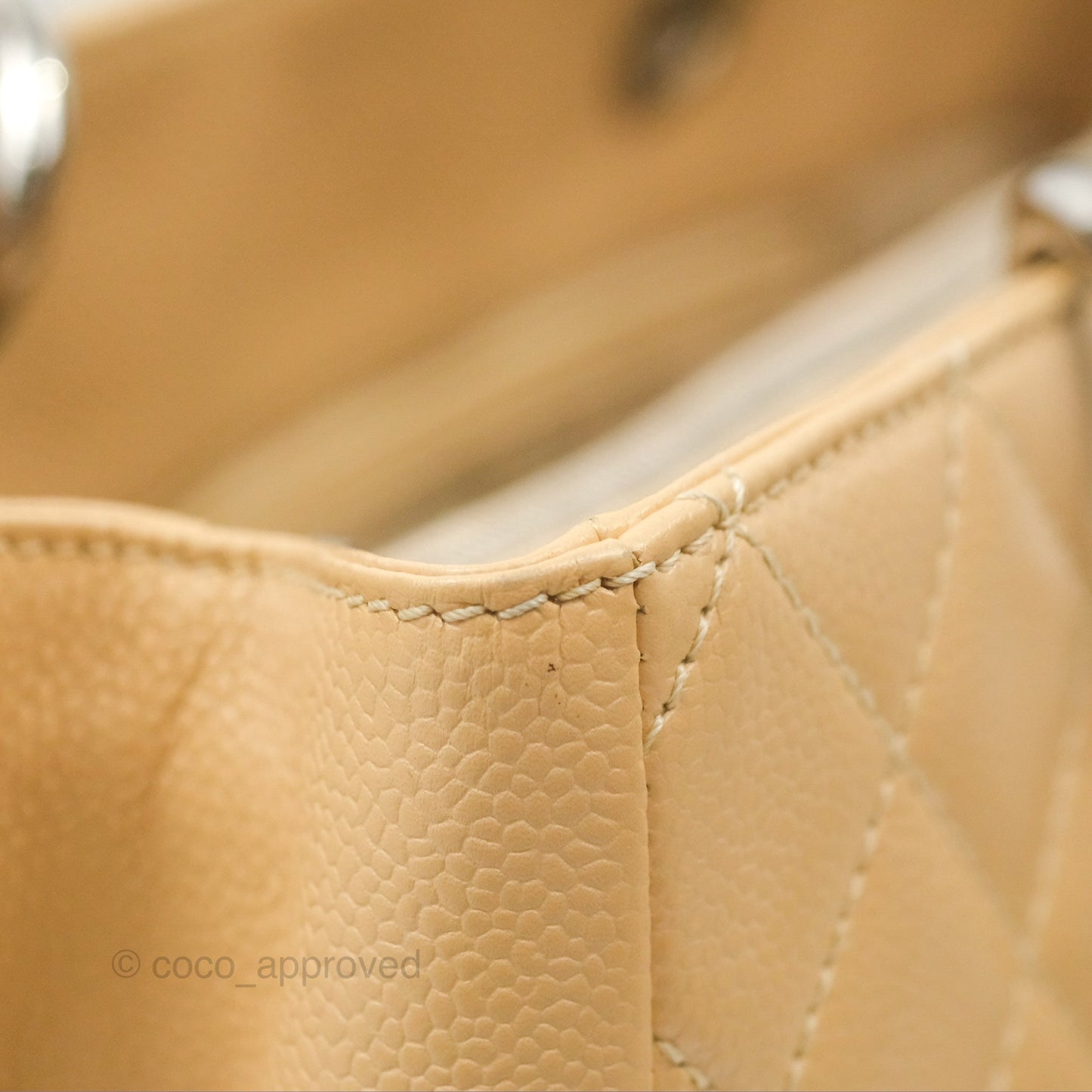 Chanel GST Beige Caviar Silver Hardware
