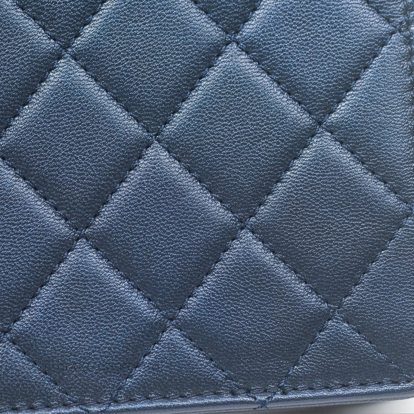 Chanel Small Quilted Chic Pearls Flap Iridescent Navy Goatskin Aged Gold Hardware