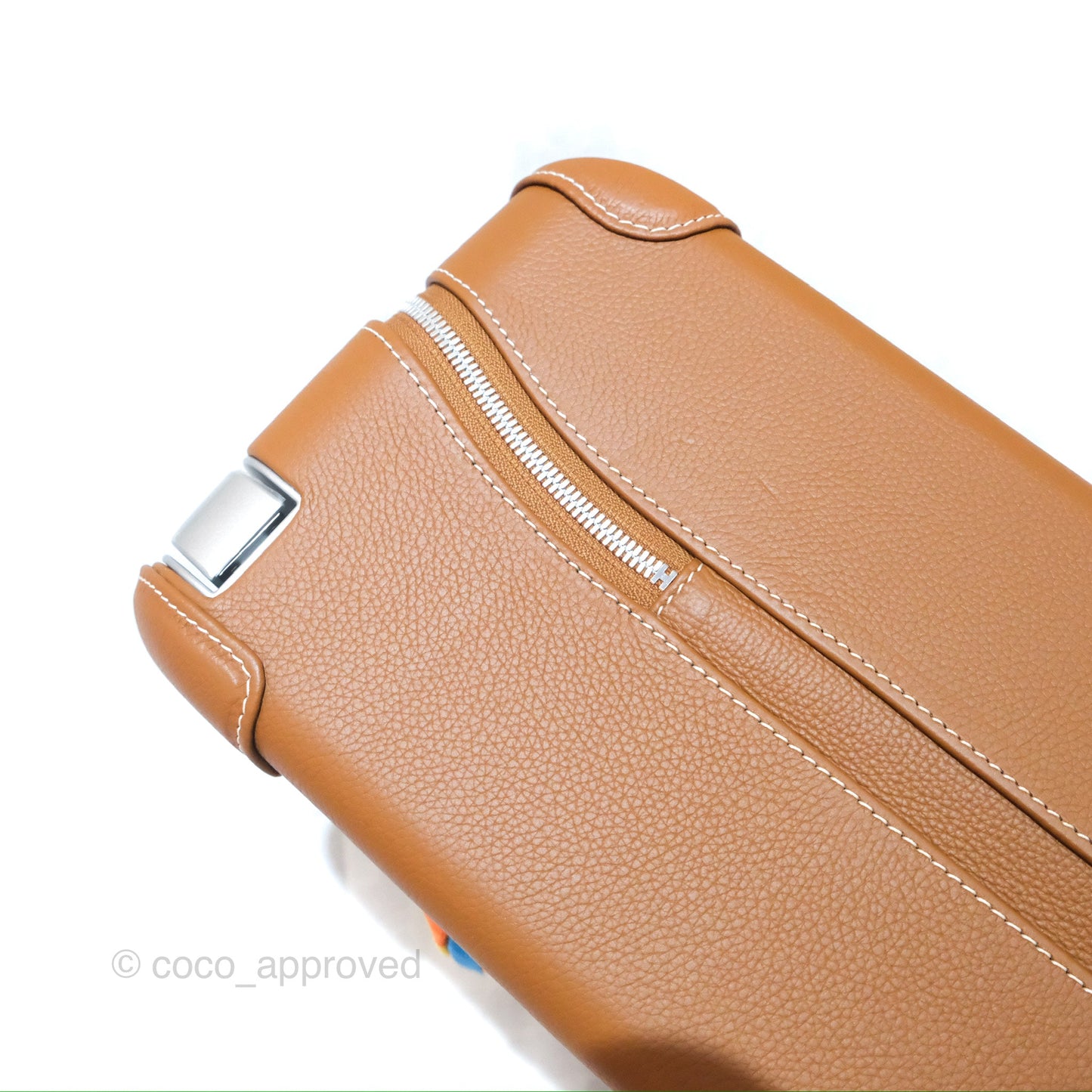 Hermès R.M.S Cabin 55 Suitcase in Ecru-Beige/ Fauve/ Orange Canvas Gold Clemence Palladium Hardware