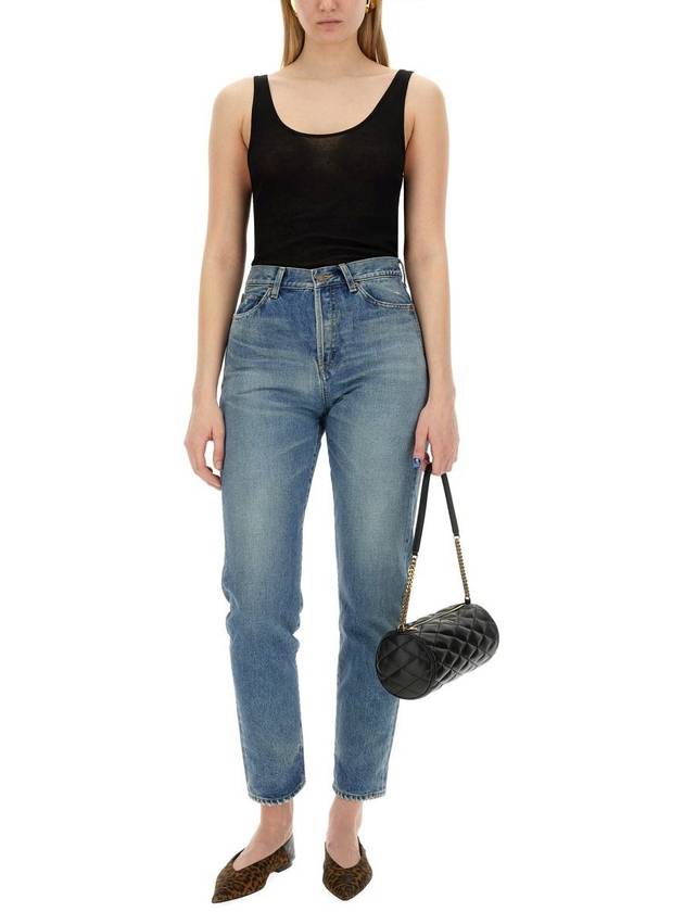 Luxury Saint Laurent Women's Wool Jersey Sleeveless Black
