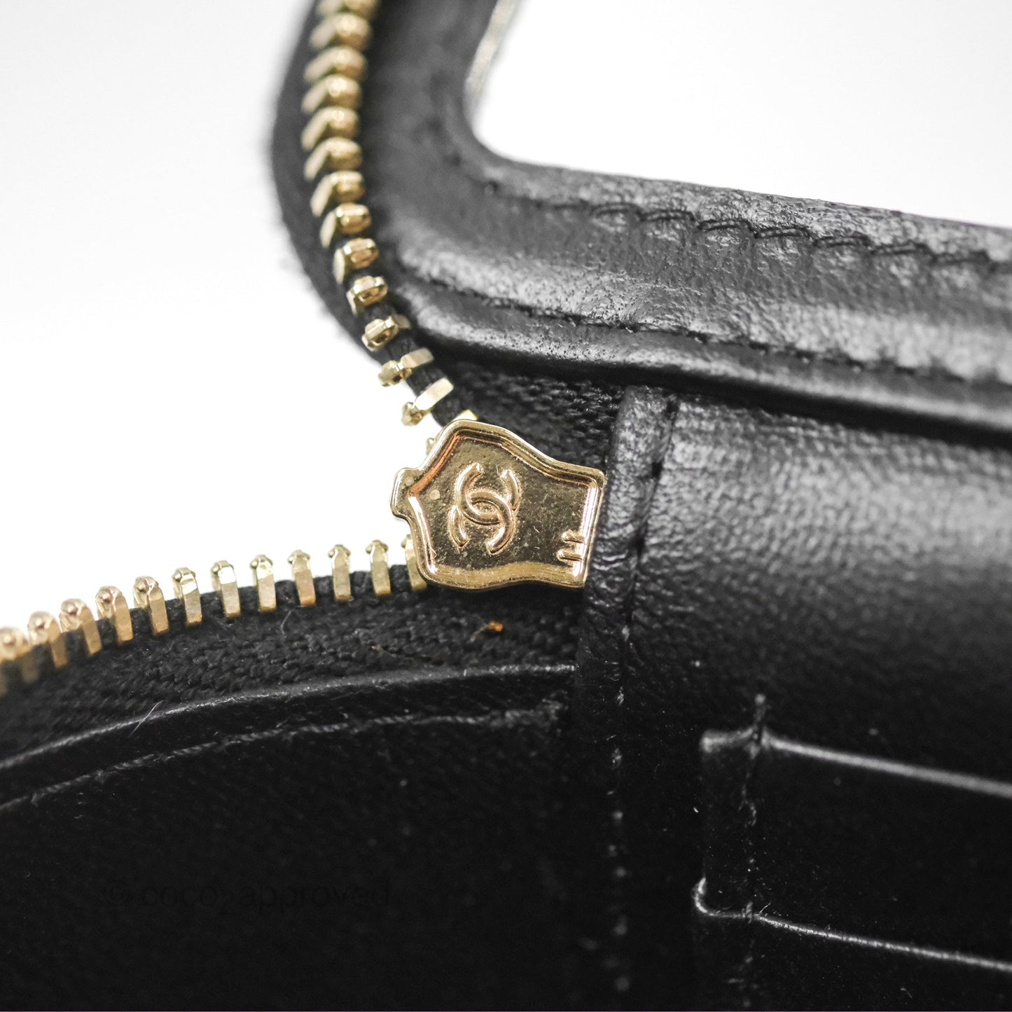 Chanel Vanity Rectangular Metal Top Handle Black Lambskin Aged Gold Hardware 22B