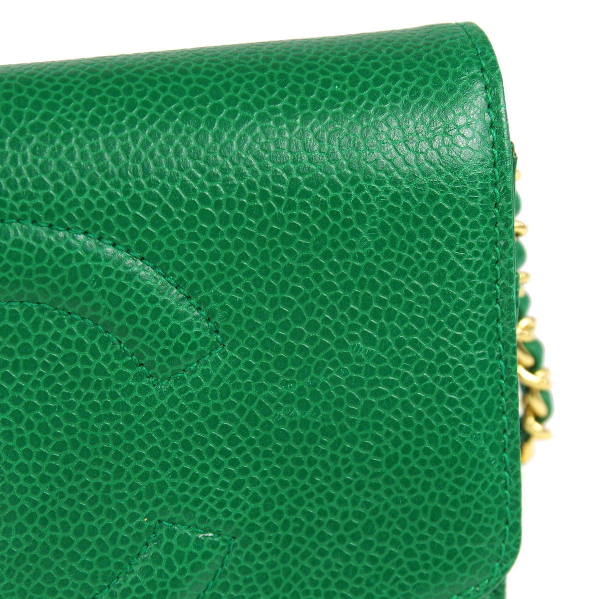Luxury Chanel * 1994-1996 Timeless WOC Wallet on Chain Green Caviar