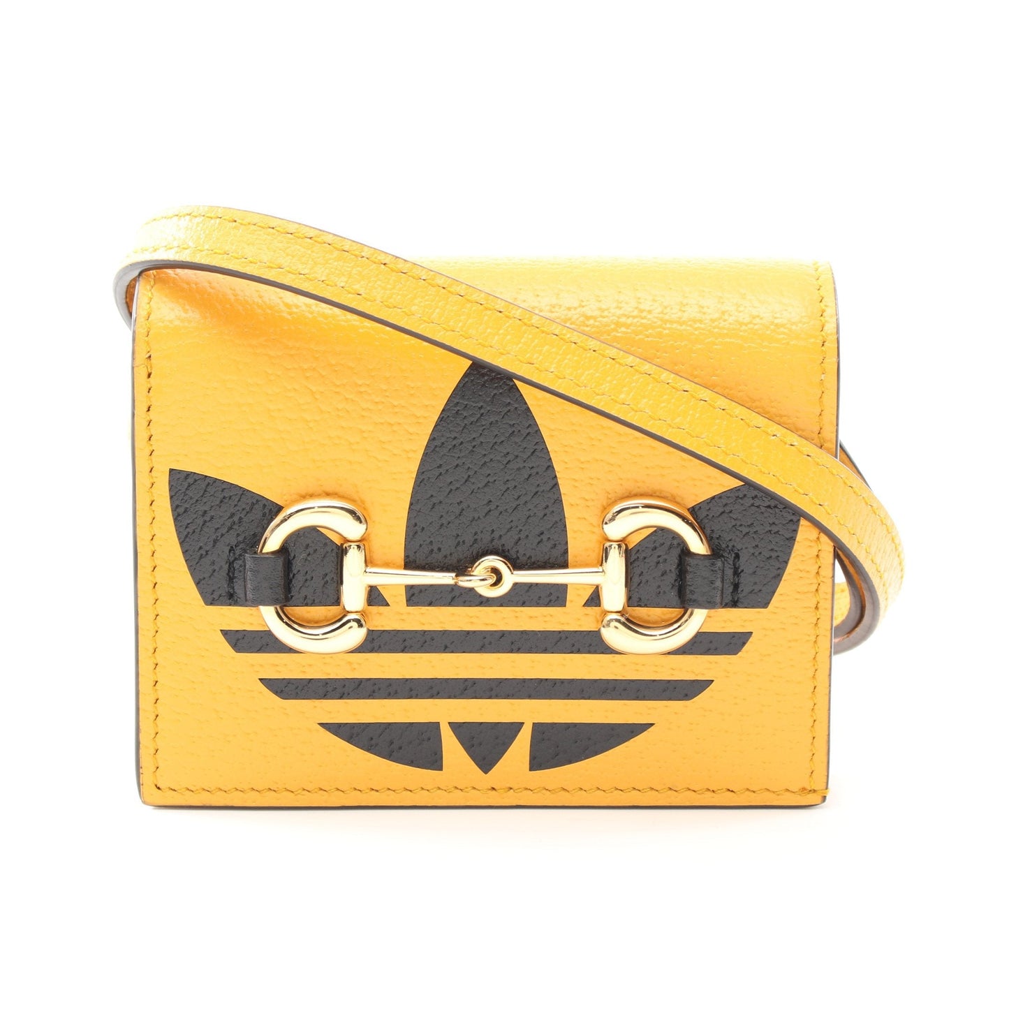 Luxury Gucci Trending 2025 Luxury Gucci Trending 2025 * adidas Horsebit Shoulder wallet Leather Orange yellow Black