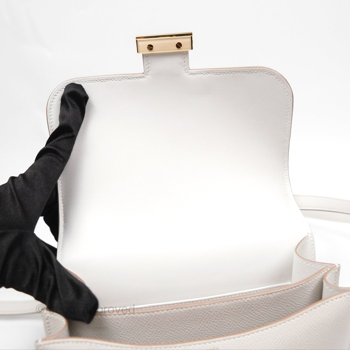 Hermès Constance Mini 18cm Mirror Gris Pale Epsom Gold Hardware