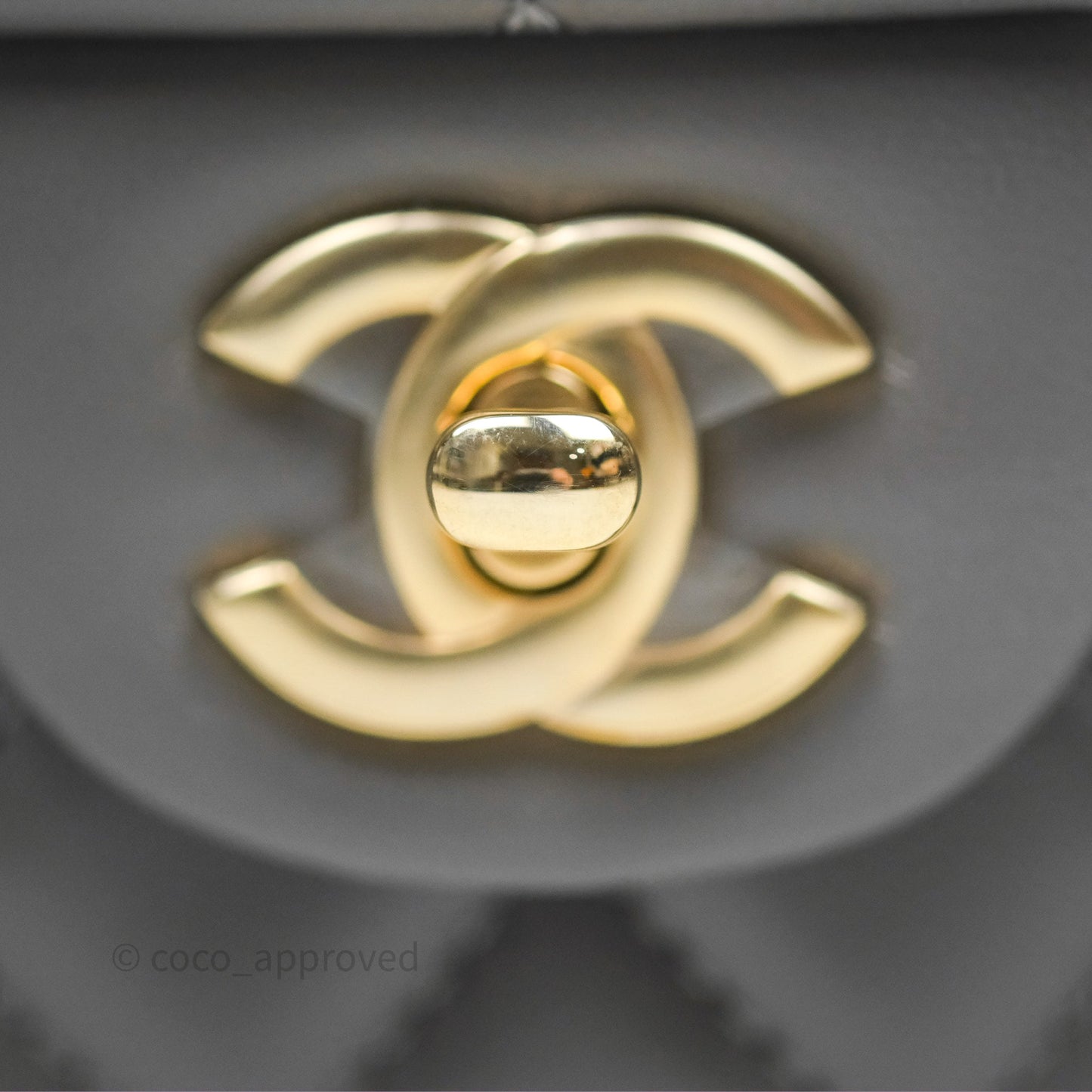 Chanel Top Handle Mini Rectangular Flap Grey Lambskin Gold Hardware