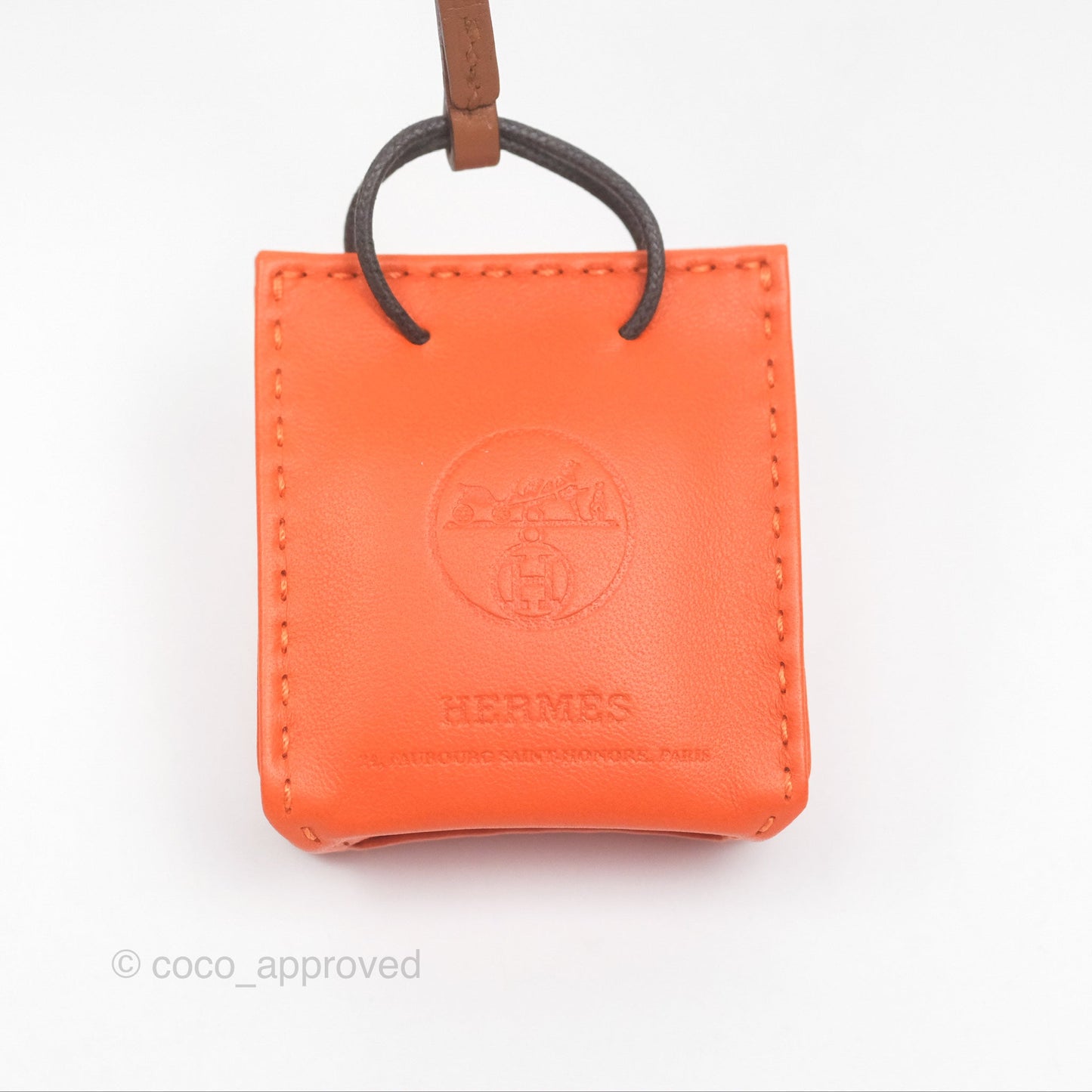 Hermès Orange Shopping Bag Charm