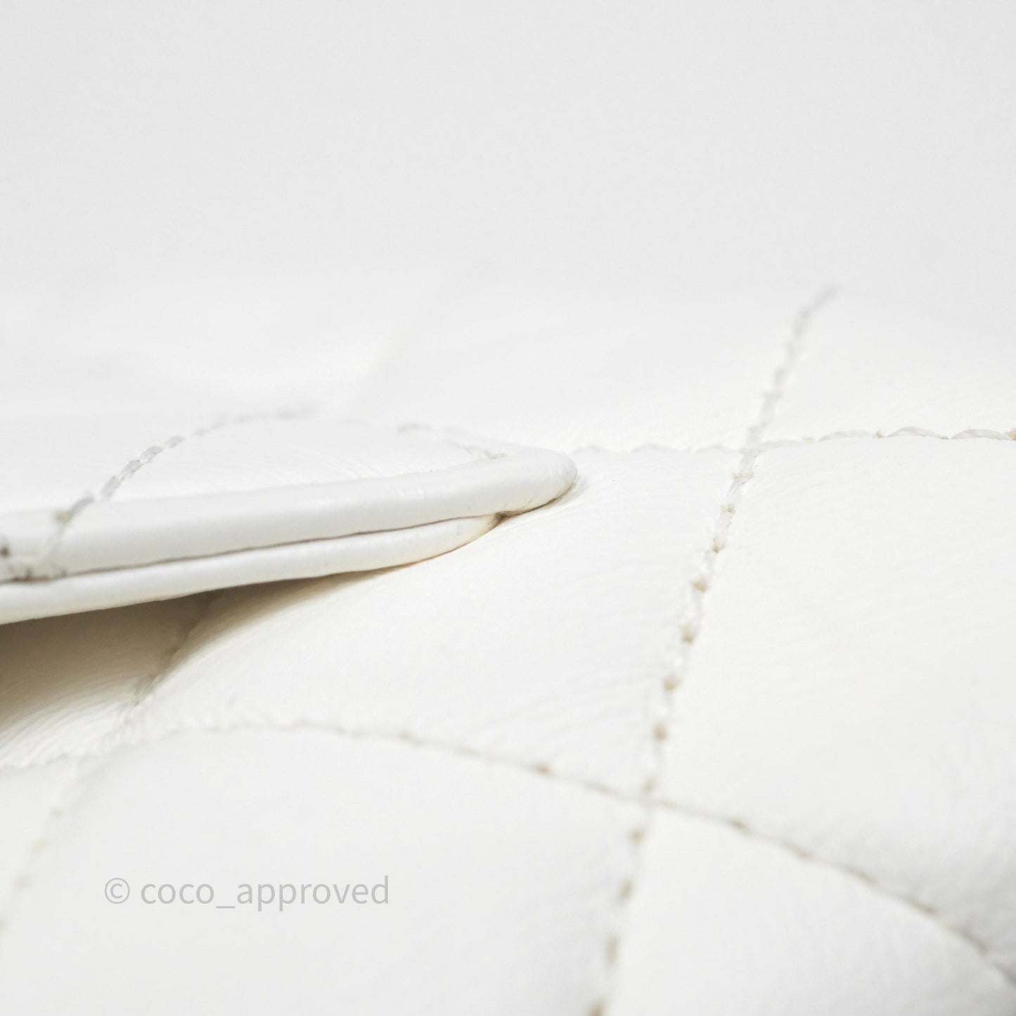 Chanel Mini Rectangular Pearl Crush Quilted White Lambskin Aged Gold Hardware