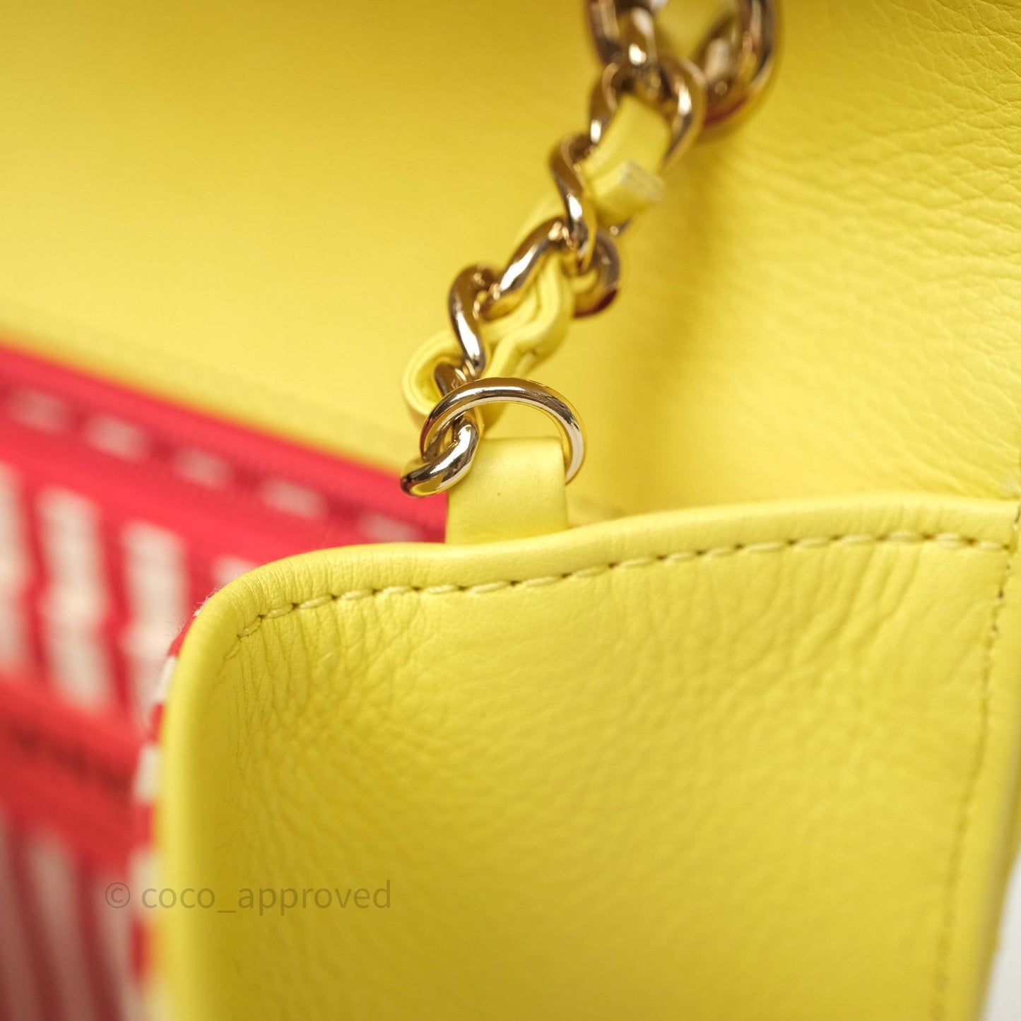 Chanel Chevron Square Envelope Flap Bag Yellow Calfskin Gold Hardware 19C