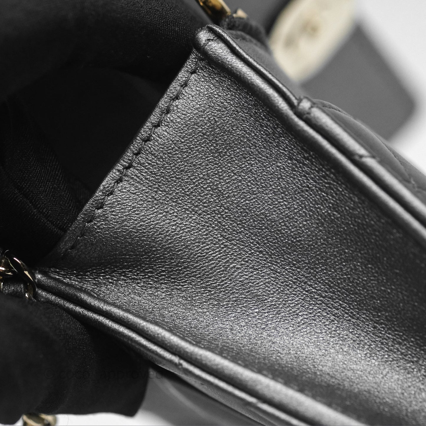 Chanel Wallet On Chain WOC Iridescent Dark Grey Lambskin Gold Hardware