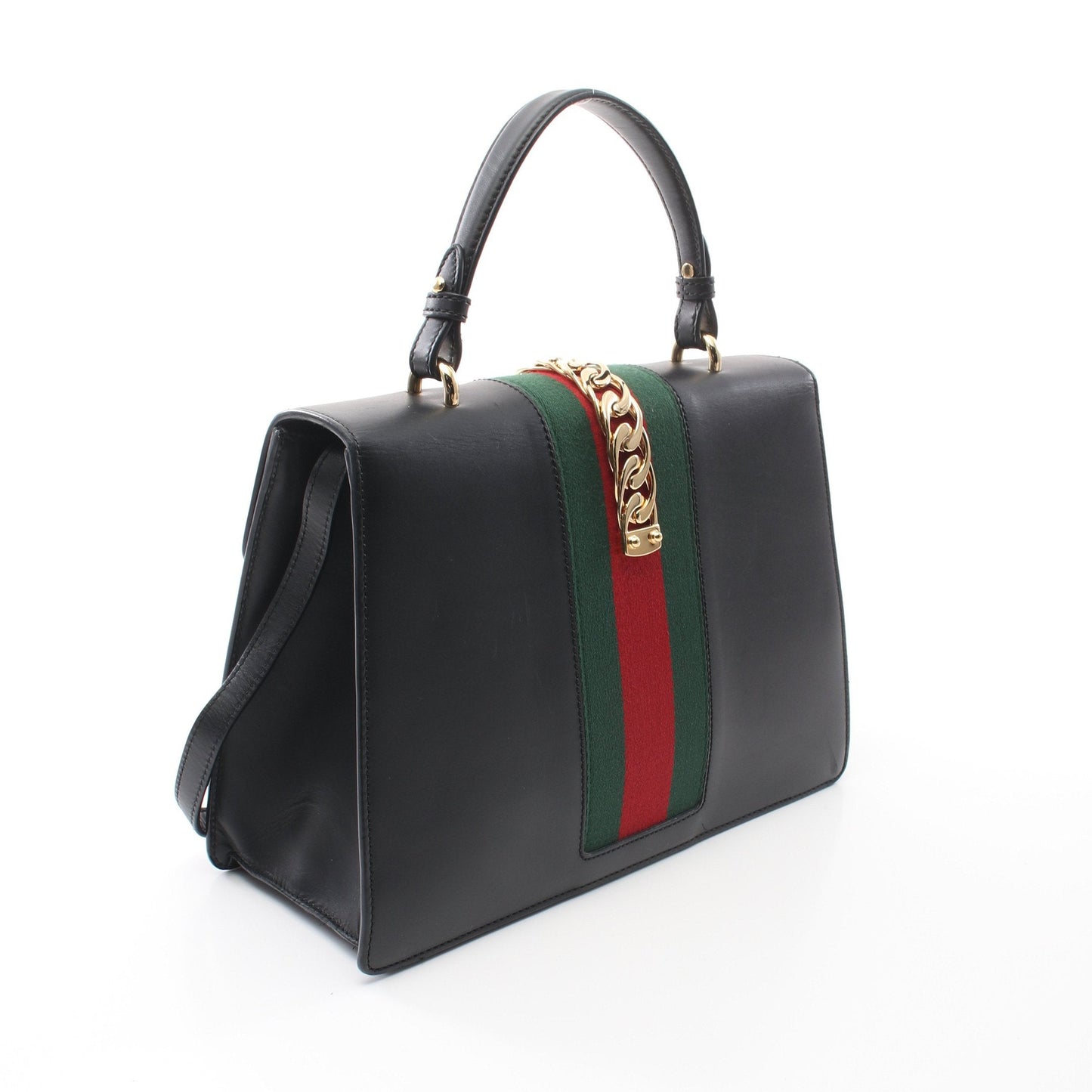 Luxury Gucci Trending 2025 Sylvie Sherry line Handbag Leather Black Multicolor 2WAY
