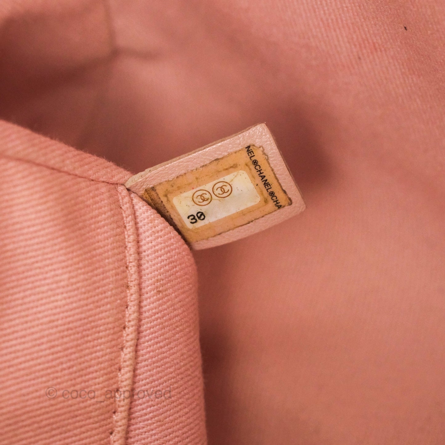 Chanel Small Vertical Deauville Canvas Pink Gold Hardware
