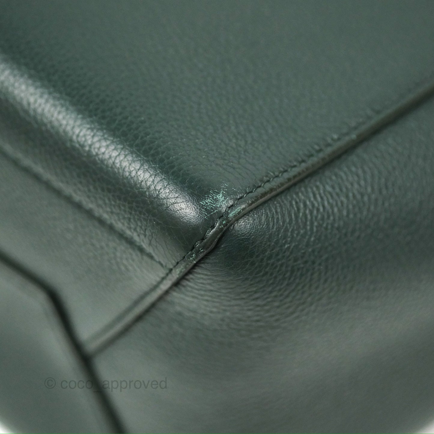 Celine Sangle Bucket Bag Grained Calfskin Amazon Green