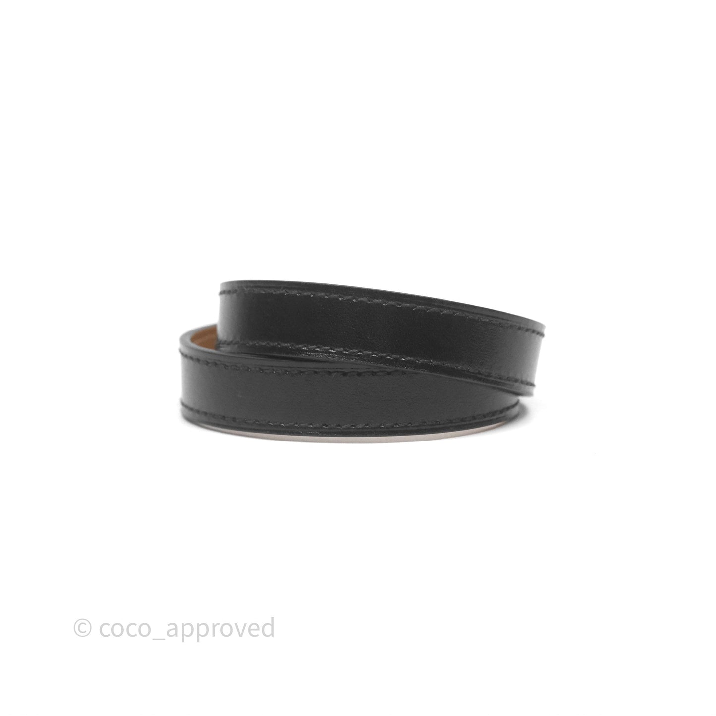 Hermès Kelly Double Tour Box Leather Bracelet Black Gold Hardware