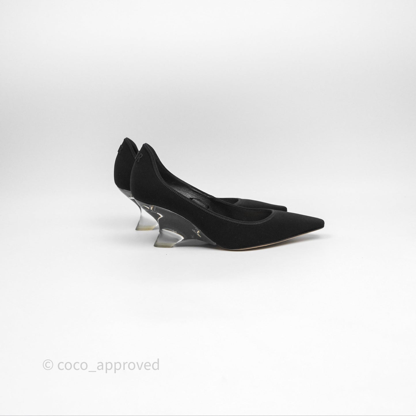 Christian Dior Pointed Toe Lace Up Heels Black Size 36.5