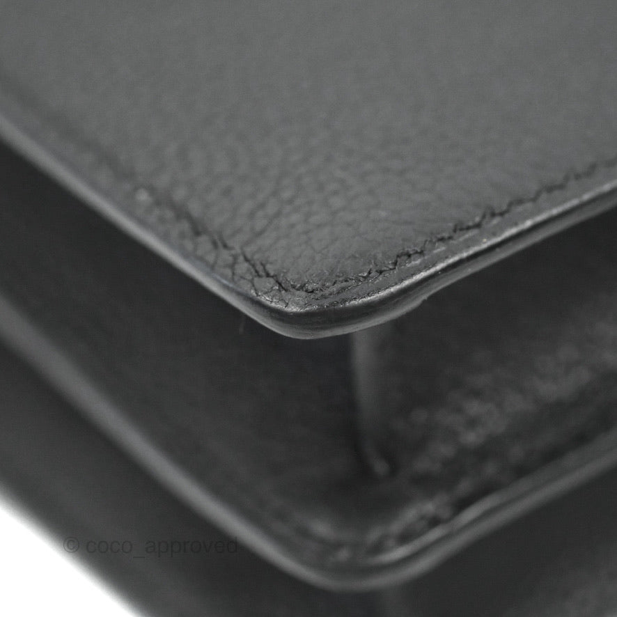 Hermès Roulis Mini 18 Black Clemence Gold Hardware