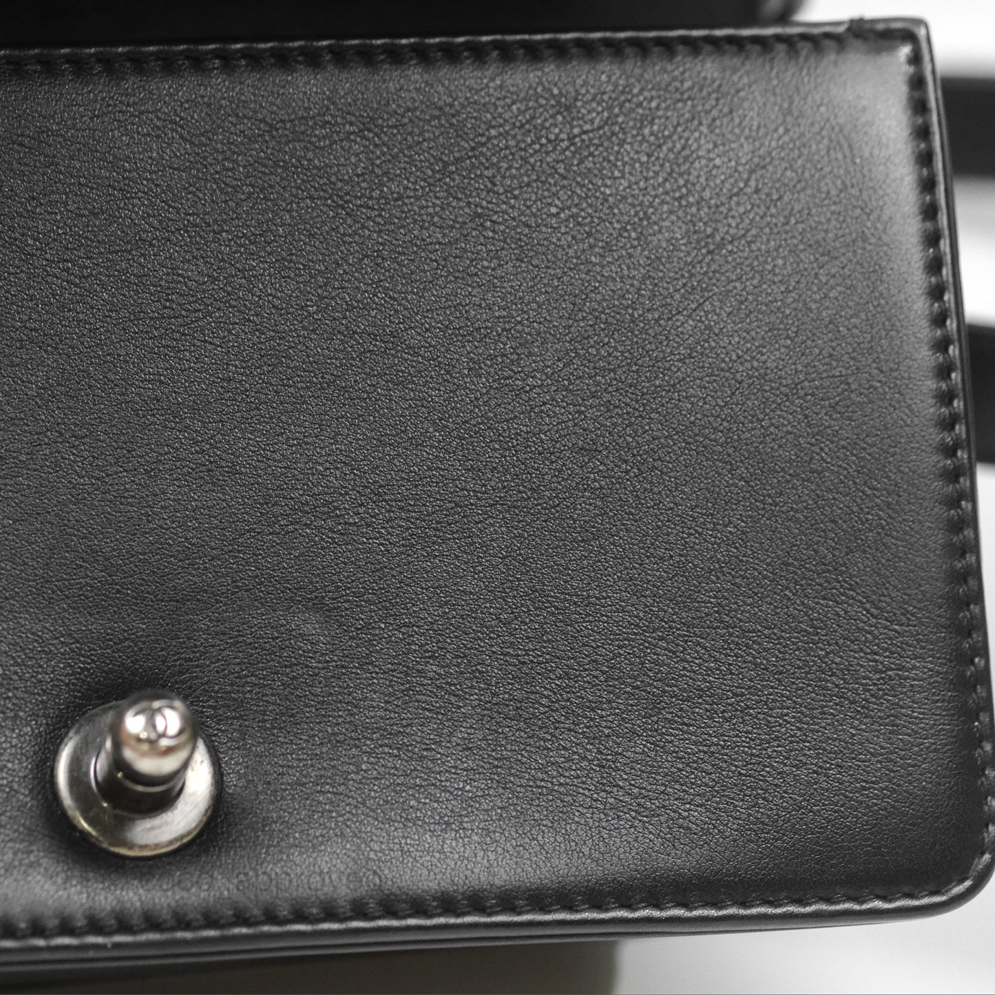 Chanel Small Boy Black Calfskin Ruthenium Hardware