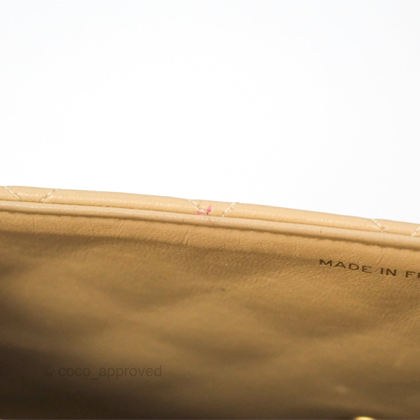 Chanel Vintage Square Flap Bag Beige Lambskin 24K Gold Hardware