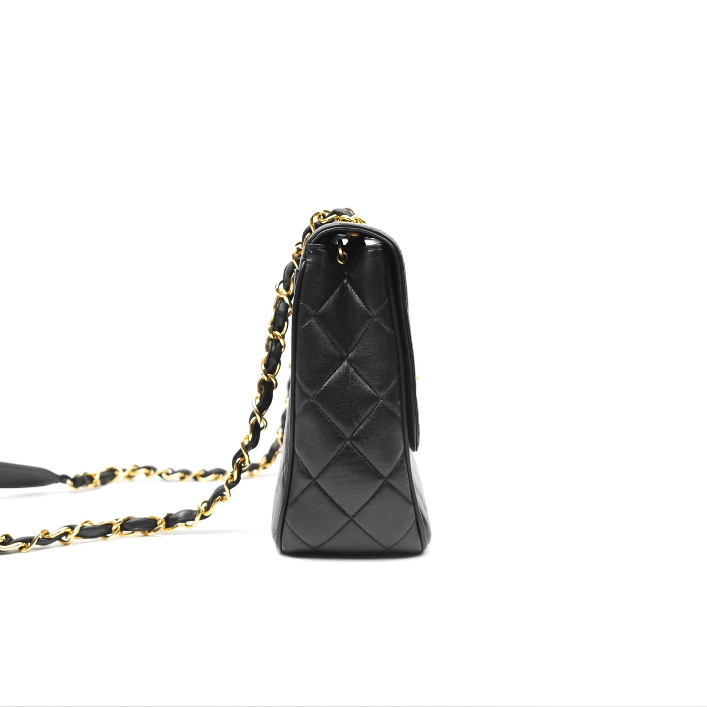 Chanel Vintage Flap Bag Black Lambskin 24K Gold Hardware