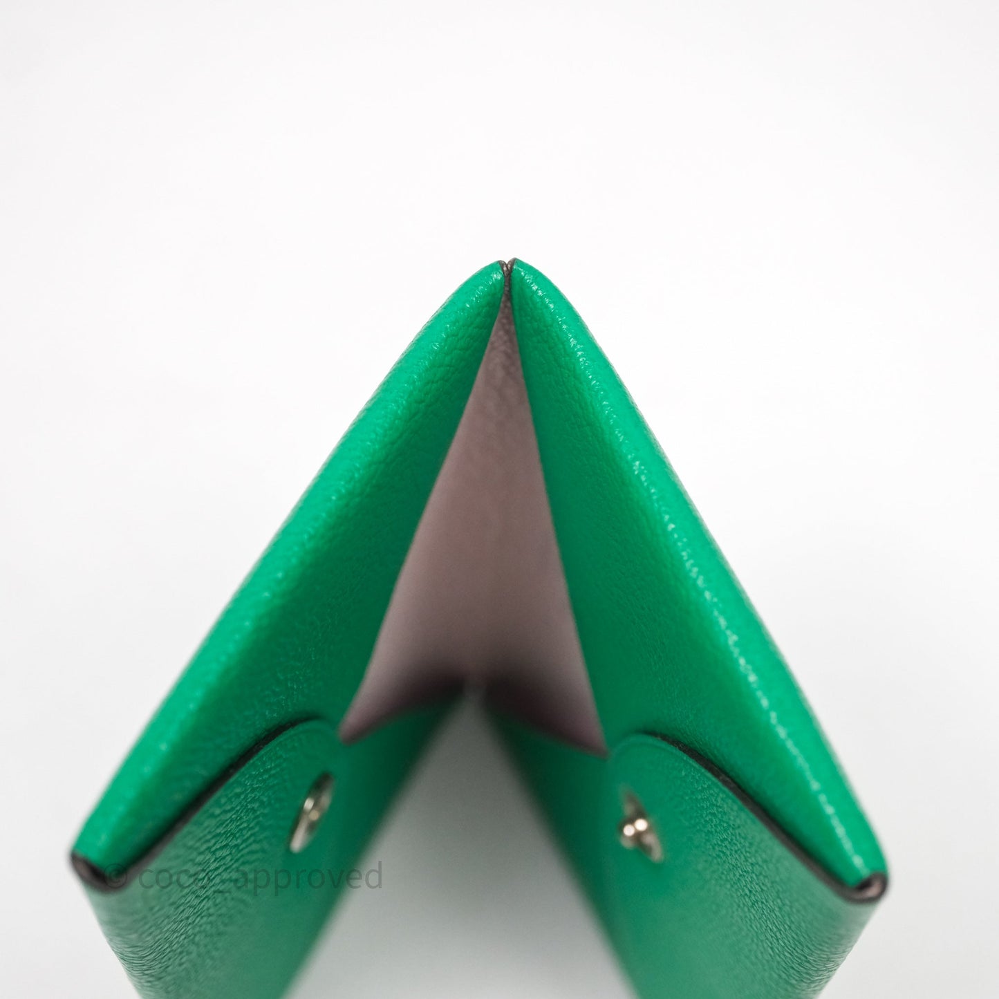 Hermès Calvi Verso Card Holder Vert Mysore