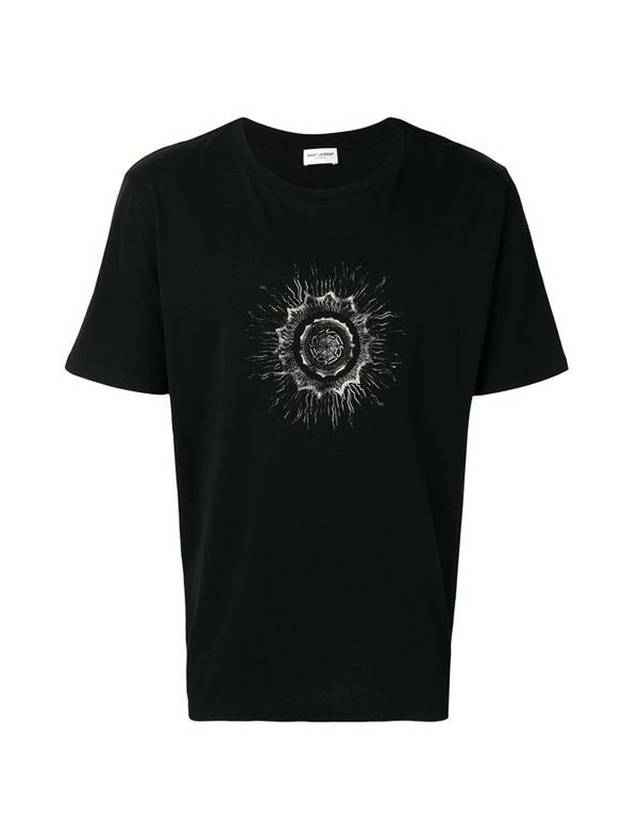 Luxury Saint Laurent Graphic Logo Print Short Sleeve T-Shirt Black