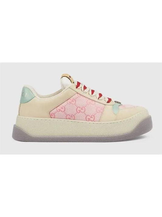 Luxury Gucci Trending 2025 Women's Screener Logo Low-Top Sneakers Pink