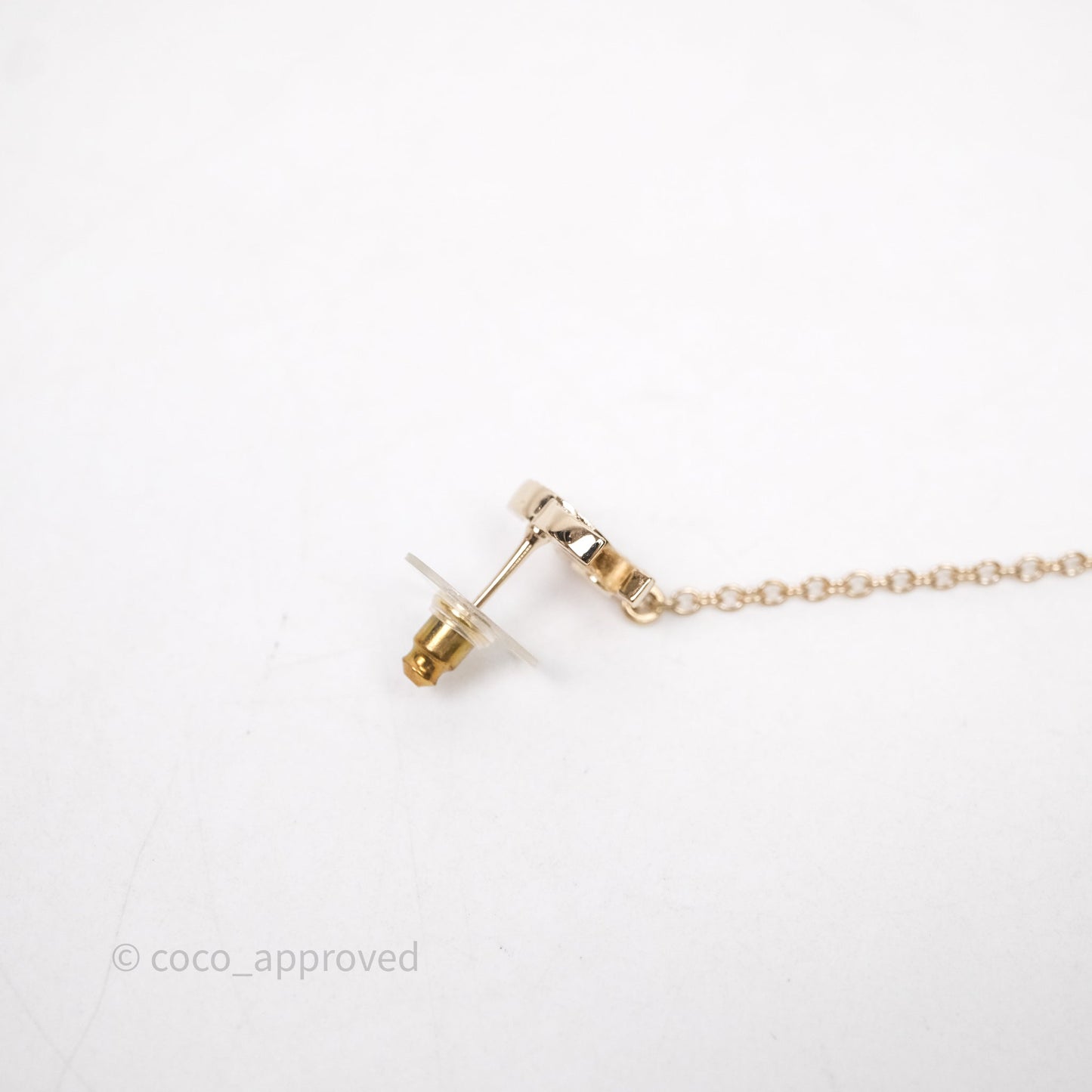 Chanel Crystal CC Drop Earrings Gold Tone 22C