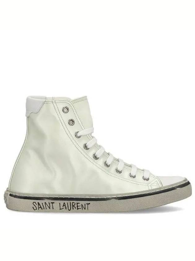Luxury Saint Laurent Malibu High Top Sneakers White