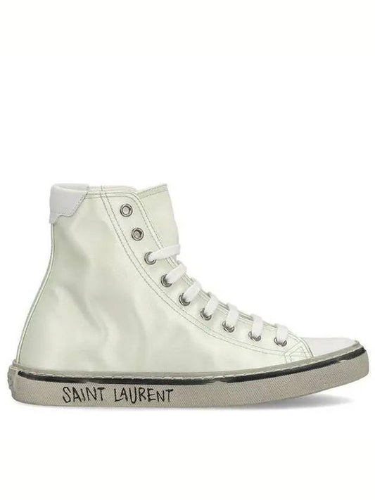 Luxury Saint Laurent Malibu High Top Sneakers White