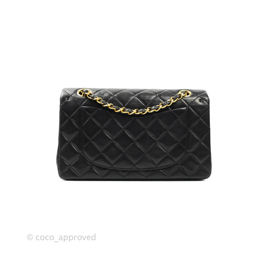 Chanel Classic Vintage Small S/M Flap Black Lambskin 24K Gold Hardware