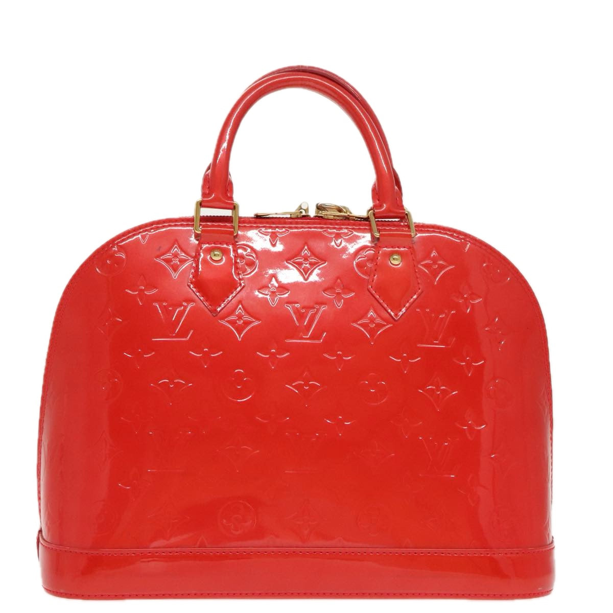 LOUIS VUITTON Monogram Vernis Alma PM Hand Bag Rouge Grunadine M91693 96884