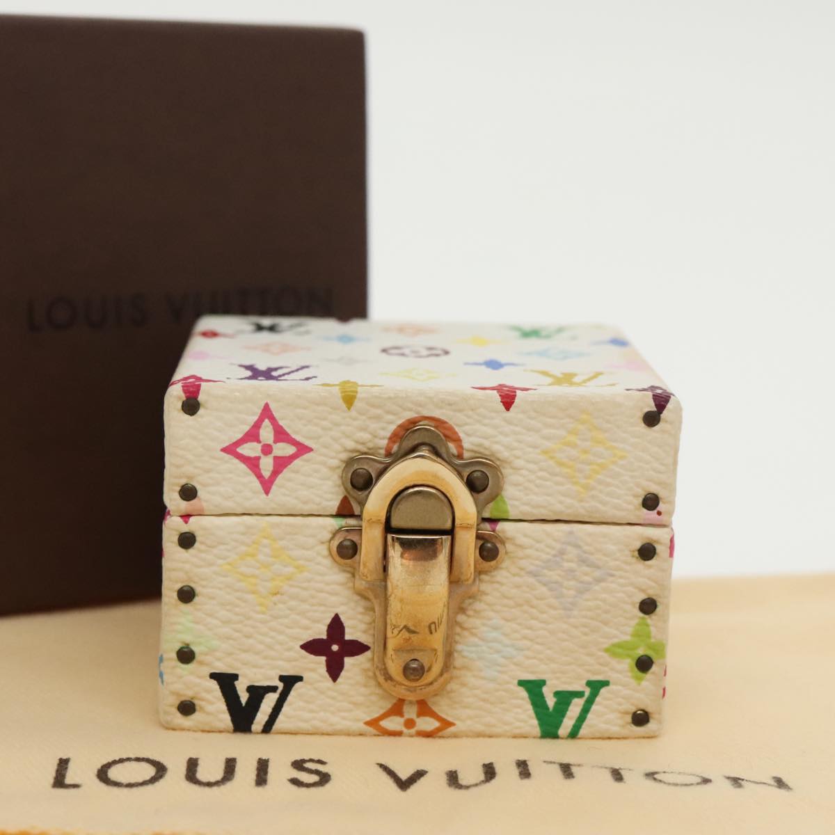 LOUIS VUITTON Monogram Multicolor Jewelry Box White LV 96899A