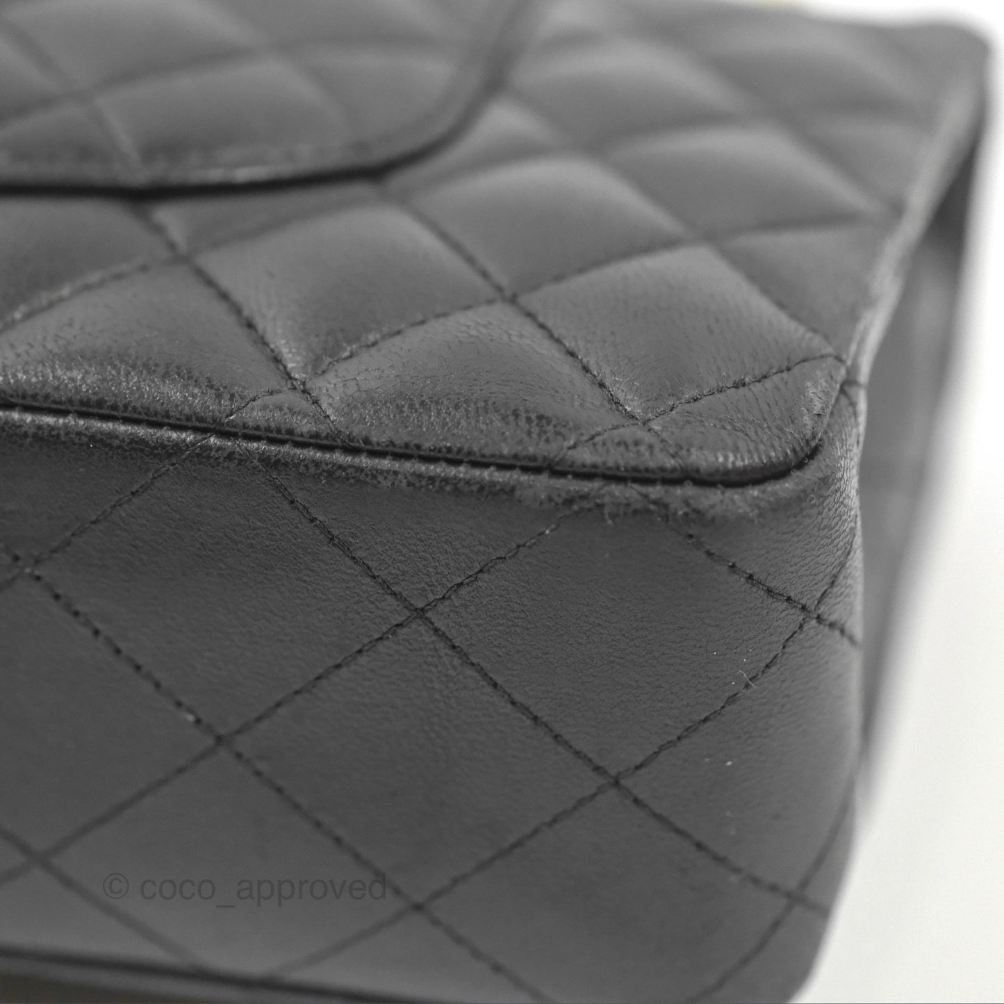 Chanel Classic M/L Medium Flap Quilted Black Lambskin Gold Hardware