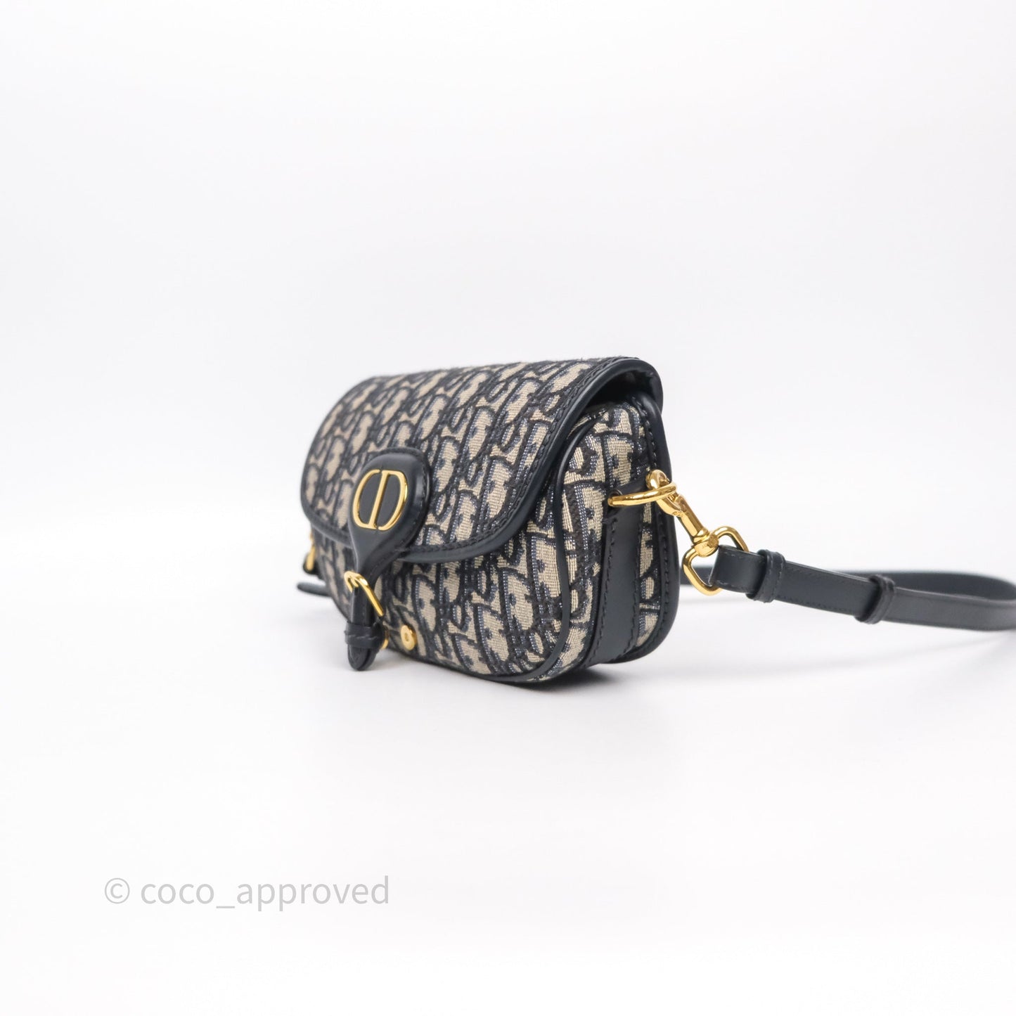 Christian Dior Bobby East-West Bag Blue Oblique Jacquard Canvas