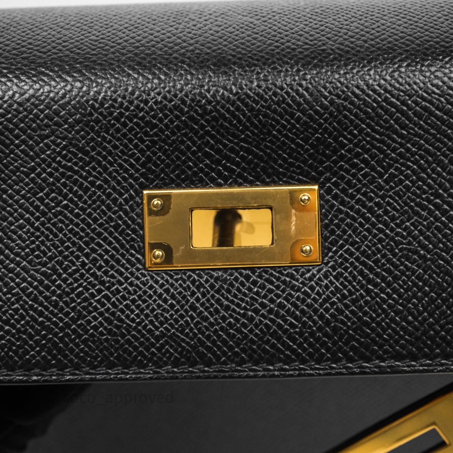 Hermès Kelly 28 Sellier Black Noir 89 Epsom Gold Hardware