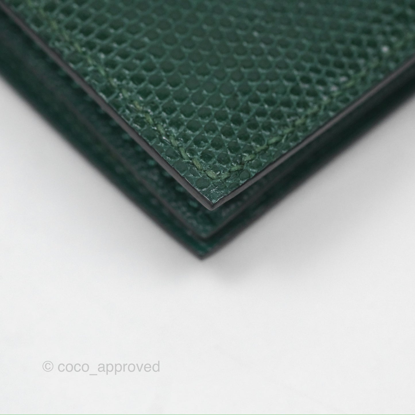 Hermès Vintage Bearn Wallet Green Lizard Gold Hardware