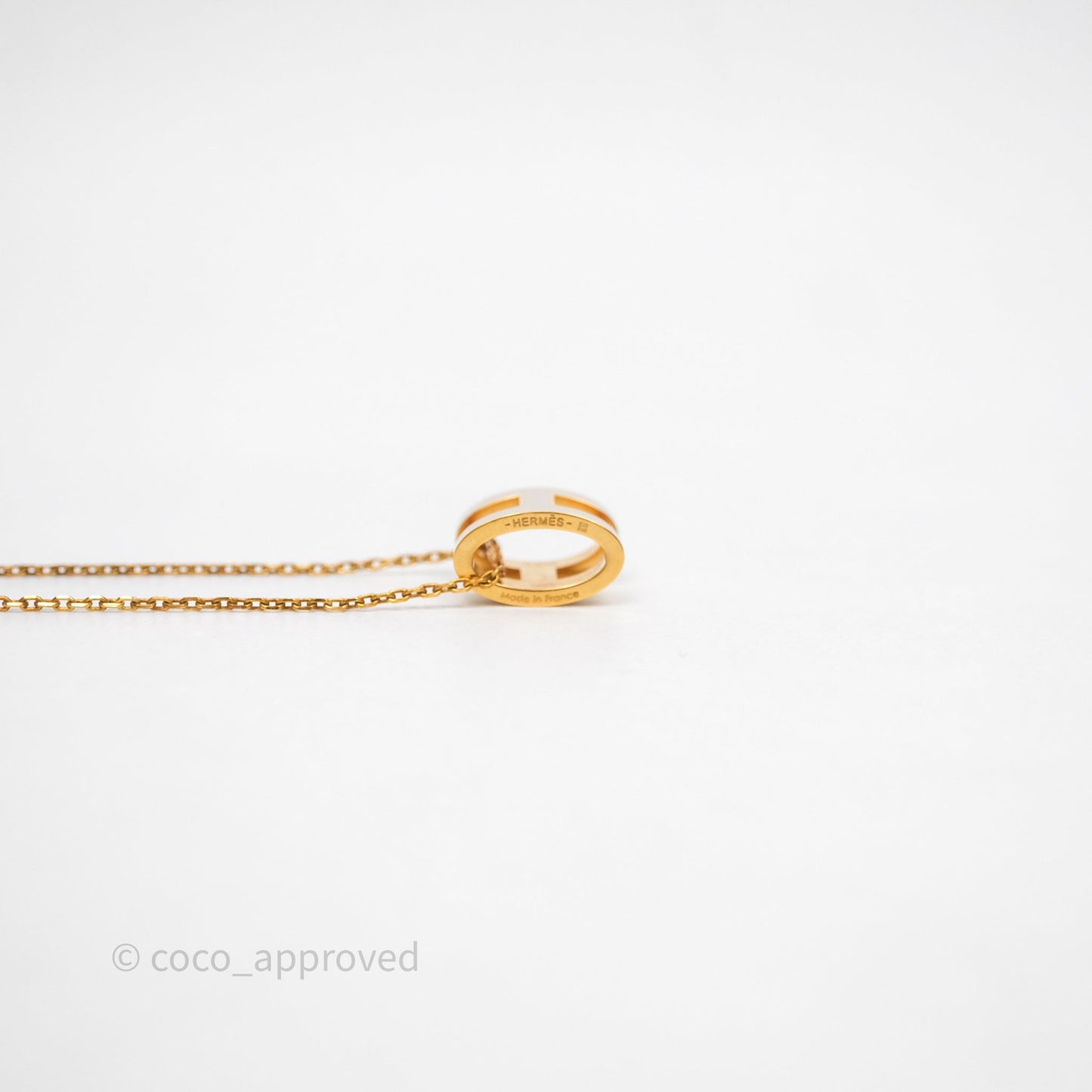 Hermès Pop H Marron Glace Pendant Necklace Gold Hardware