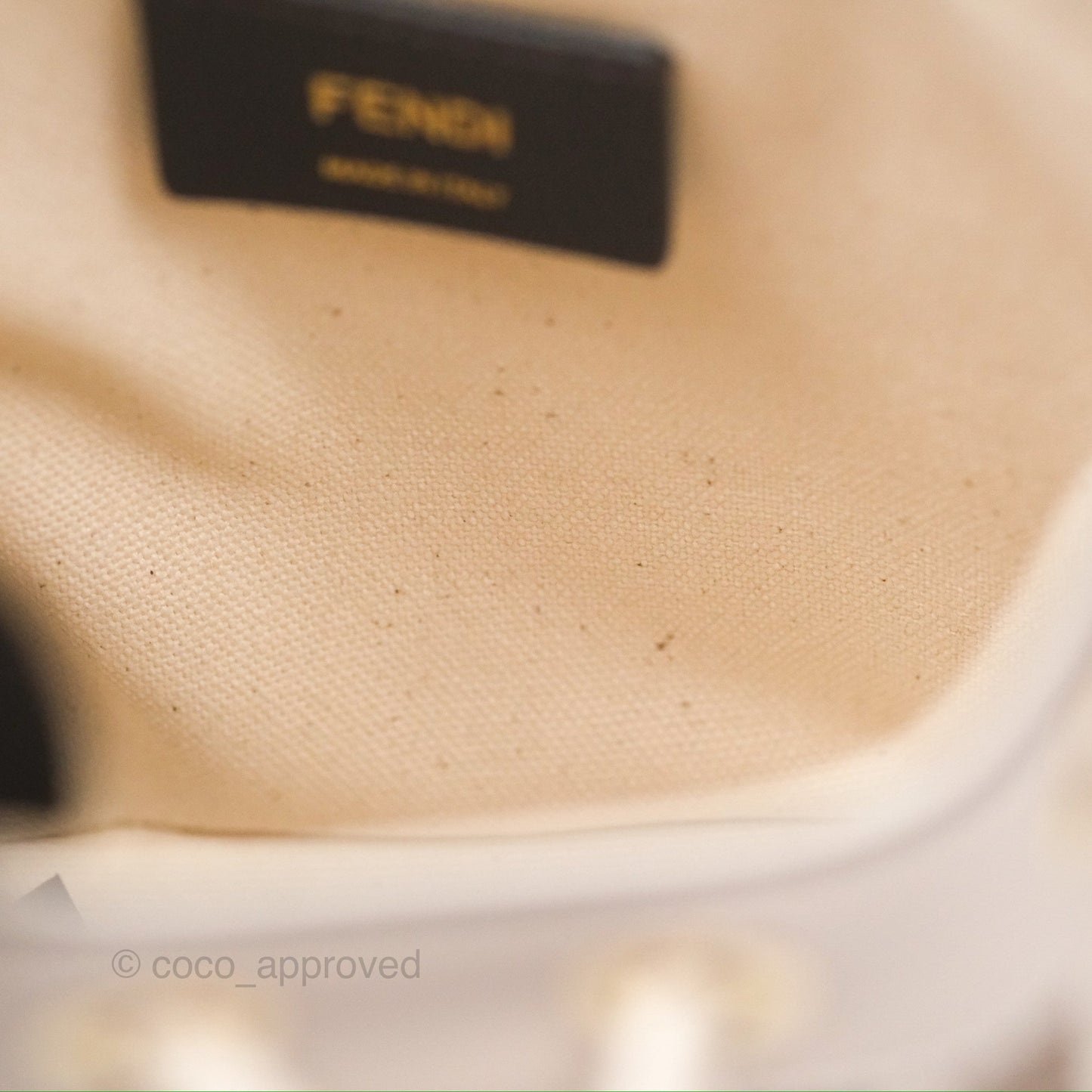 Fendi Mini Mon Tresor Bucket Bag In FF Canvas Grezzo Multicolor Latte Gold Hardware