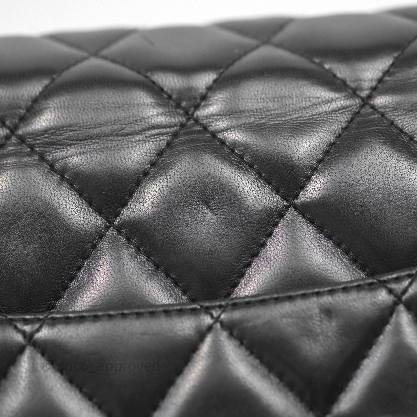 Chanel Jumbo Single Flap Black Lambskin Silver Hardware