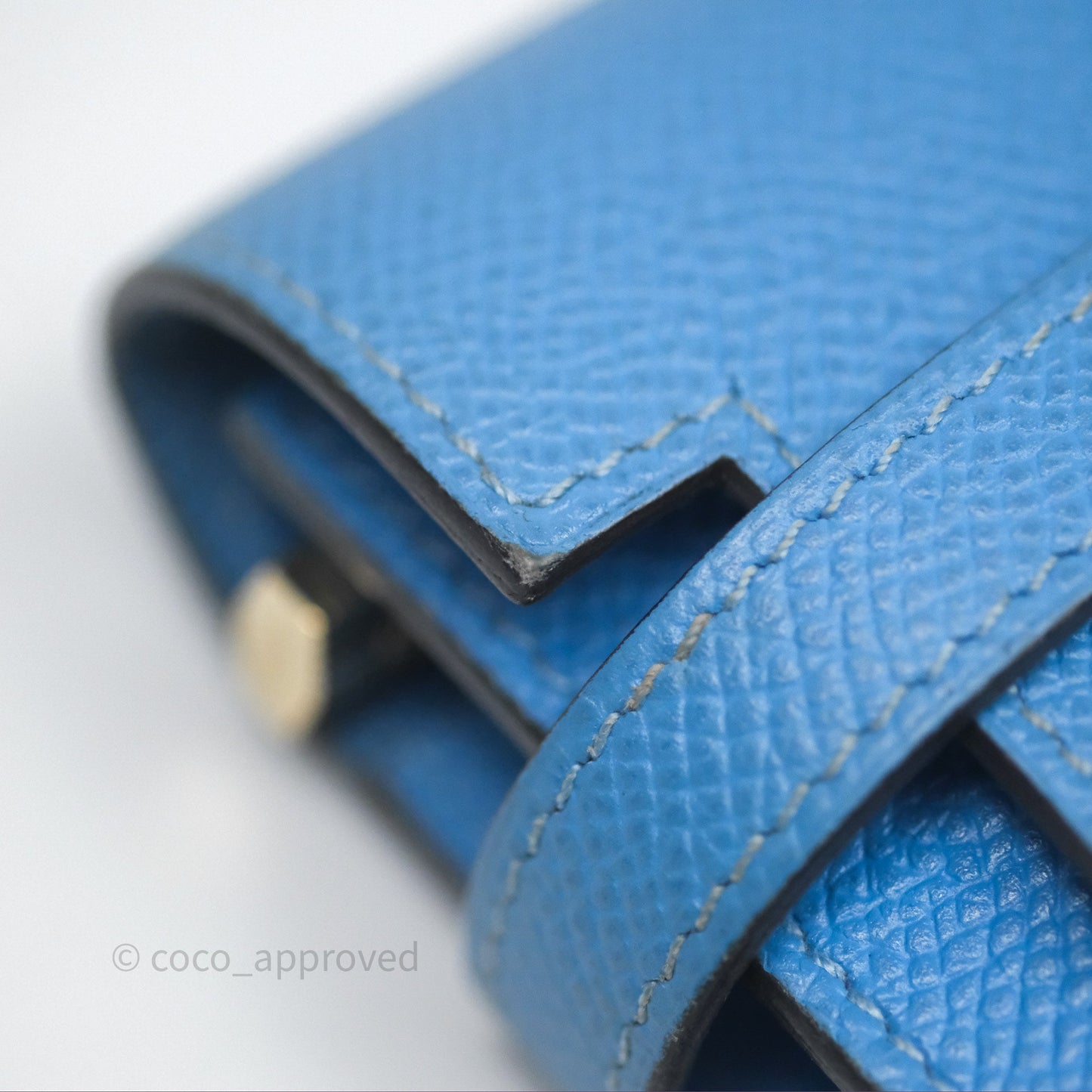 Hermès Kelly Depliant Wallet Blue Epsom Gold Hardware