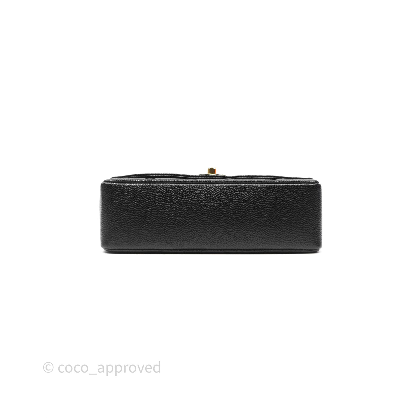 Chanel Small Vintage Quilted Classic Diana Flap Bag Black Caviar 24K Gold Hardware